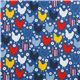 blue organic fabric chicken & flower by Robert Kaufman 2