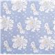 blue premium laminate fabric de Michael Miller white flowers 2