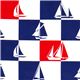 blue-white-red checkered sailor fabric Timeless Treasures 1