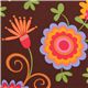 brauner Michael Miller Stoff Dancing Flowers Blumen 1