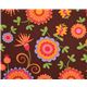 brauner Michael Miller Stoff Dancing Flowers Blumen 2