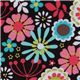 brauner Michael Miller Stoff Lazy Daisy türkise Blumen 1