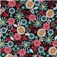 brauner Michael Miller Stoff Lazy Daisy türkise Blumen 2
