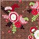 brown Michael Miller fabric flowers bouquet peacock 1