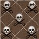 brown Michael Miller fabric skulls Quilt Pirates 1