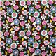 brown Michael Miller fabric with flowers & birds 2