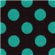 brown Michael Miller knit fabric Ta Dot turquoise dots 1