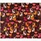 brown cats fabric kitty hearts kawaii 0.5m 2