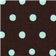 brown echino canvas fabric with turquoise polka dots 1