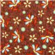 brown fabric with colourful flowers Robert Kaufman 1