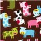 brown fabric with dotted cows by Robert Kaufman USA 1