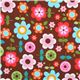 brown flannel fabric flowers Robert Kaufman kawaii 2