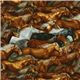 brown horse herde fabric par Robert Kaufman 1