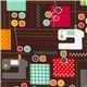 brown sewing machine premium laminate fabric Robert Kaufman  1