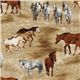 brown wild horses fabric by Robert Kaufman 1