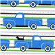 car fabric with blue Pickup trucks dog Robert Kaufman 1