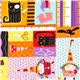 colourful Halloween fabric witch cat pumpkin Robert Kaufman 1