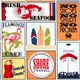 bunter See Reise Stickers Stoff von Michael Miller USA   1
