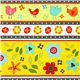 colourful stripes flannel fabric bird flower Robert Kaufman 1