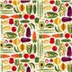 cream Timeless Treasures fabric with colourful vegetable USA 2