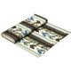 cream designer fabric with rooster & flowers in stripes 3