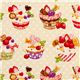 cream dotted Cupcake fabric par Cosmo du Japon1