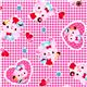 cute fabric with rabbit heart doughnut by Kokka Japan 1