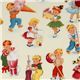 cute Michael Miller vintage fabric children playing 1