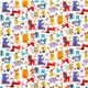 cute animal fabric bear cat rabbit pony par Kokka 2