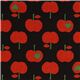 cute black apple fabric with red apples par Kokka 1