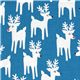 cute blue Christmas fabric reindeer Robert Kaufman 1