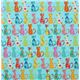 cute blue Michael Miller fabric colourful Calico Cat 2