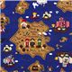 cute blue pirates treasure map Kokka fabric children 1