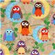 cute brown owls fabric What a Hoot USA designer 1