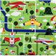 cute children map Kokka fabric from Japan green 1