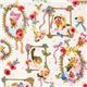 cute fabric with animals in frames and flowers by Kokka 1