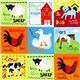 cute farm animal squares fabric de Robert Kaufman 1