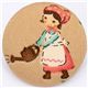 cute farm girl fabric button Japanese button Kokka 1