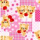 cute patterned fabric de Kokka with bear and apple 1