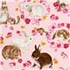 cute pink Easter bunny fabric flowers chipmunks 1