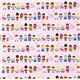 cute pink traditional dressed children fabric par Kokka 2