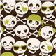 cute skull with green glitter Kokka fabric Japan 1