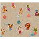 cute small animals dark-beige Kokka canvas fabric Japan 1