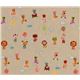 cute small animals dark-beige Kokka canvas fabric Japan 2