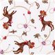 cute white deer fabric with crowns by Kokka Japan 1