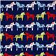 dark blue Michael Miller fabric Wooden horses 2