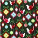 dark green Robert Kaufman Christmas fabric ornaments bird 1