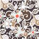 dark grey Michael Miller fabric with turquoise-beige flowers 1