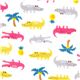 double gauze fabric little crocodiles dal Giappone1