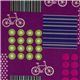 echino Canvas Designer Stoff Fahrrad violett aus Japan 1